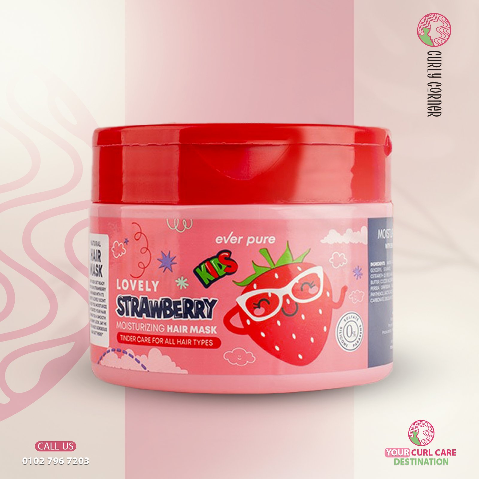 Ever Pure Kids Lovely Strawberry Moisturizing Hair Mask